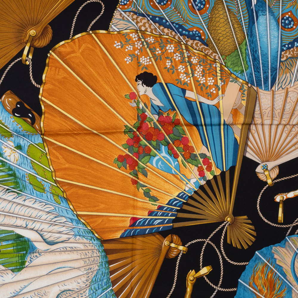 HERMES Black Silk Scarf - Picture 3 of 16
